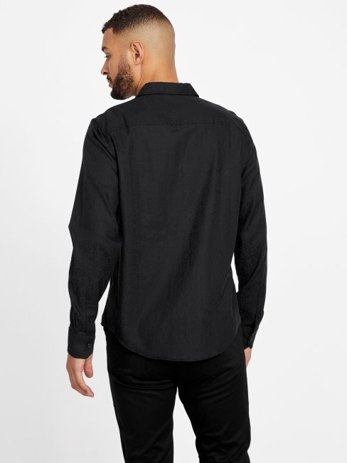 Chemise Jacquard Busio Guess Noir De Jais