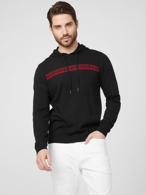 Sweat à Capuche Logo Tobias Noir Jet Guess