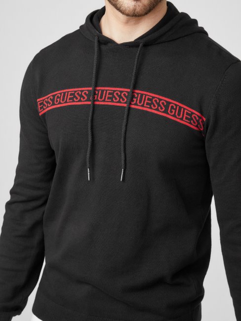 Sweat à Capuche Logo Tobias Noir Jet Guess