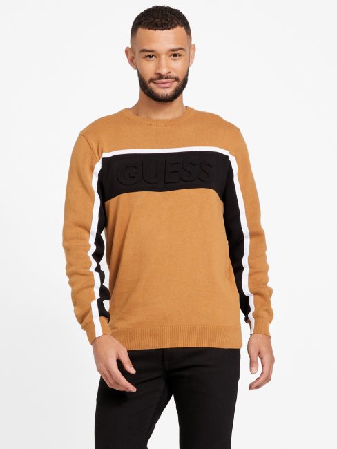Pull Guess Rowe Color-block Marron Topaze