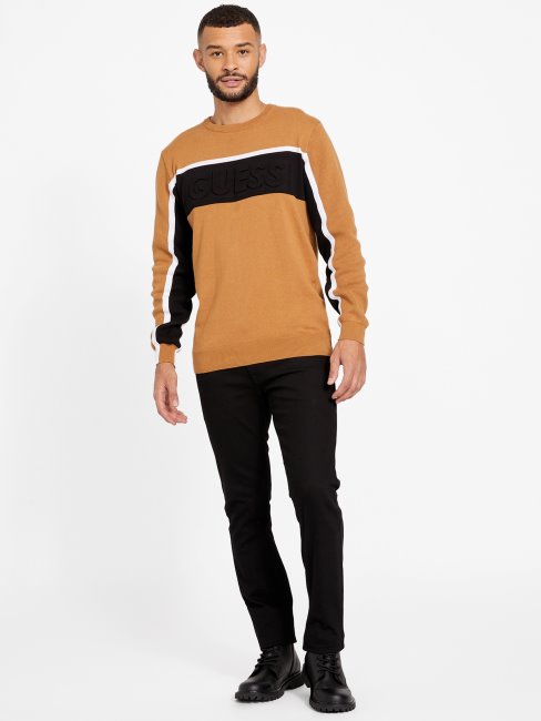 Pull Guess Rowe Color-block Marron Topaze