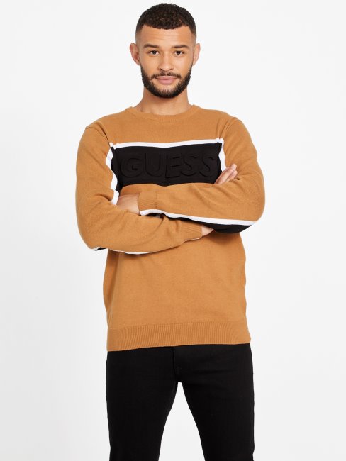 Pull Guess Rowe Color-block Marron Topaze