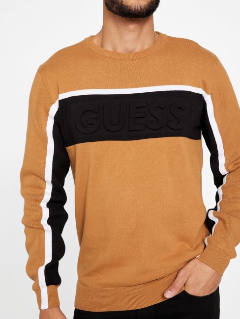 Pull Guess Rowe Color-block Marron Topaze