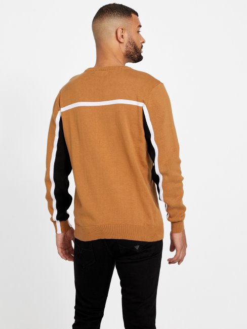Pull Guess Rowe Color-block Marron Topaze