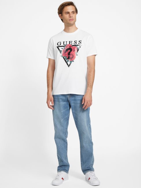 Tee Shirt Blanc Pur Eco Ammon Roses Guess