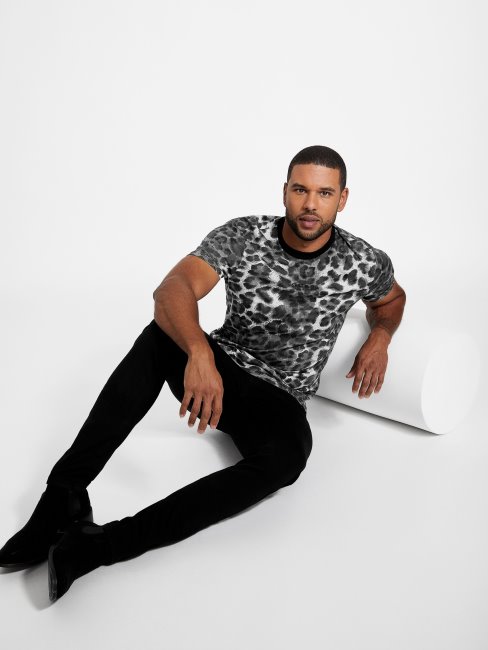 T-shirt Léopard Abello Guess Blanc Pur