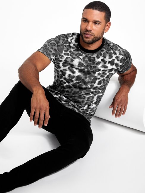 T-shirt Léopard Abello Guess Blanc Pur