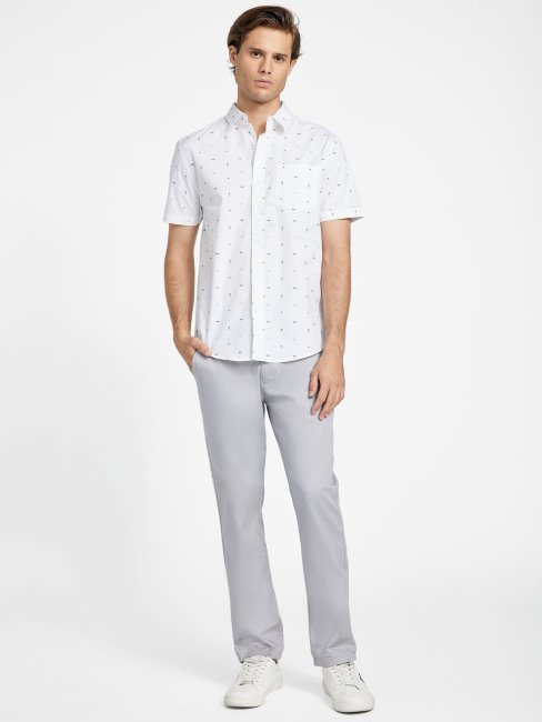 Chemise Guess Dusan Imprimé Géométrique Blanc Pur