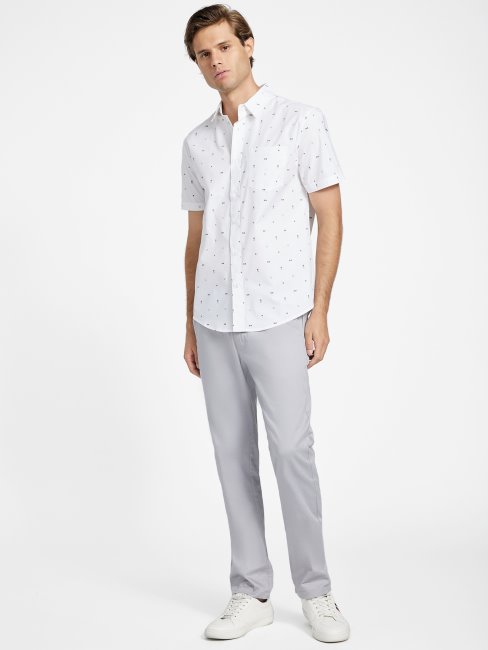 Chemise Guess Dusan Imprimé Géométrique Blanc Pur