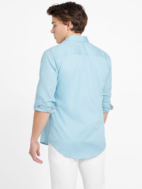 Remarquable Chemise Bleue à Manches Longues Guess Lingard