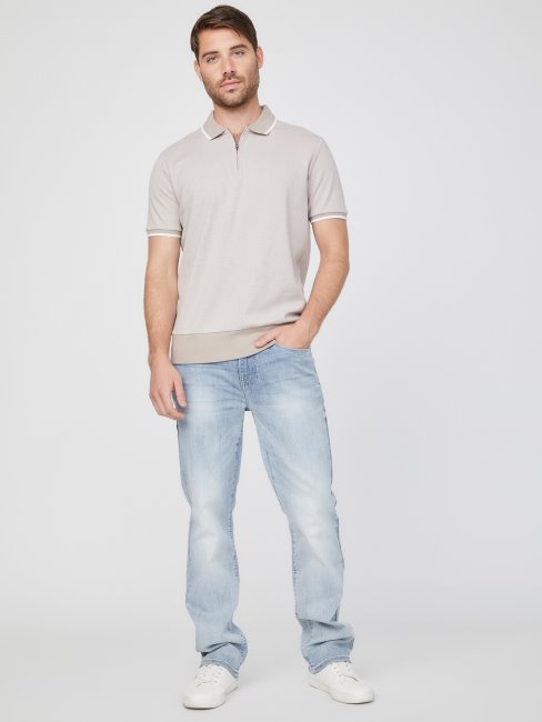 Velours Taupe Multi Hounds Quart-zip Johnny Polo Guess