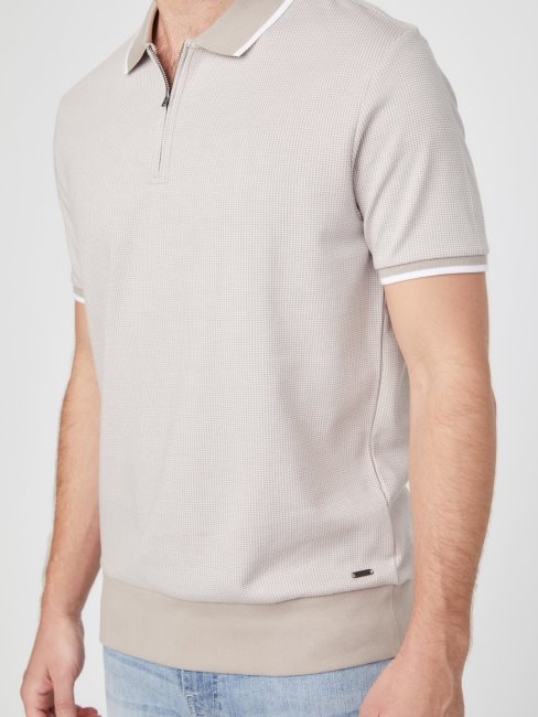 Velours Taupe Multi Hounds Quart-zip Johnny Polo Guess