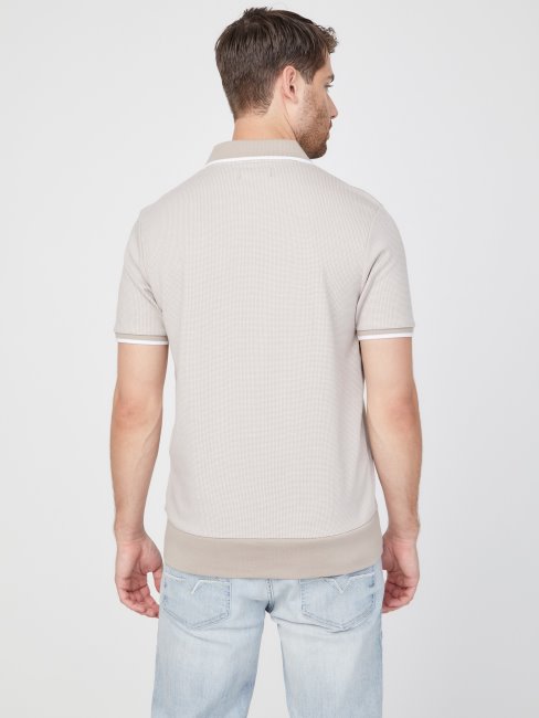 Velours Taupe Multi Hounds Quart-zip Johnny Polo Guess