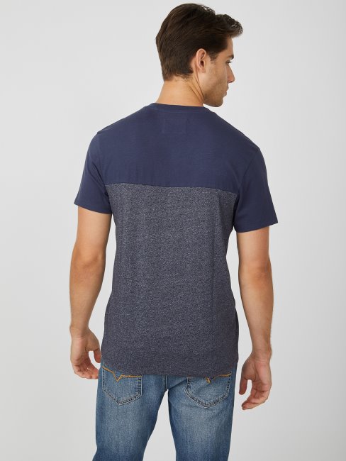 T-shirt Guess Indigo Jeans Ganton à Col En V Color-block