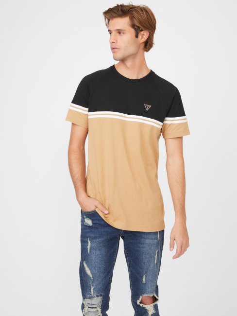 T-shirt Kido Color-block Taupe Toasté Guess