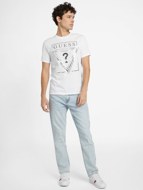 Tee Shirt Guess Ricky Logo Blanc Pur