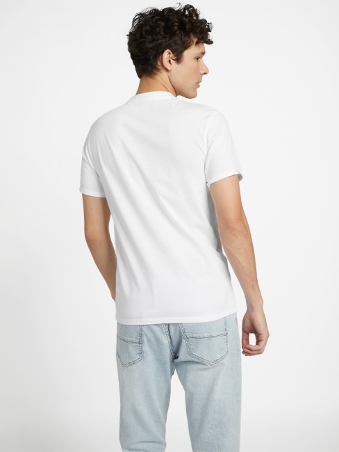 Tee Shirt Guess Ricky Logo Blanc Pur
