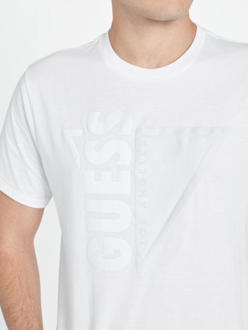 T-shirt Blanc Pur à Col Ras Du Cou Avec Logo Réfléchissant Jasso