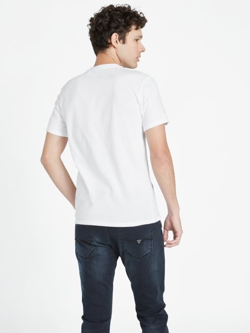 T-shirt Blanc Pur à Col Ras Du Cou Avec Logo Réfléchissant Jasso