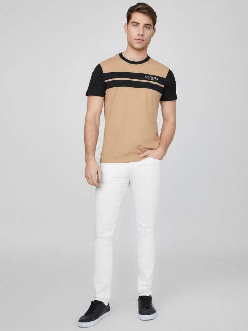 Thom Color-block Logo Tee Guess Taupe Grillé