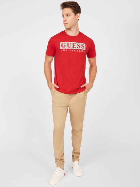 T-shirt à Logo Varsity Rouge Guess Greg