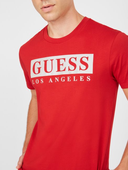 T-shirt à Logo Varsity Rouge Guess Greg