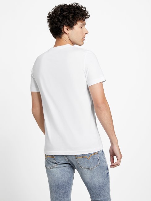 Tee Shirt Guess Nivellen Logo Blanc Pur