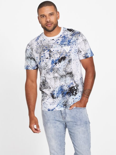 T-shirt à Col Rond Leo Fashion Guess Blanc Pur