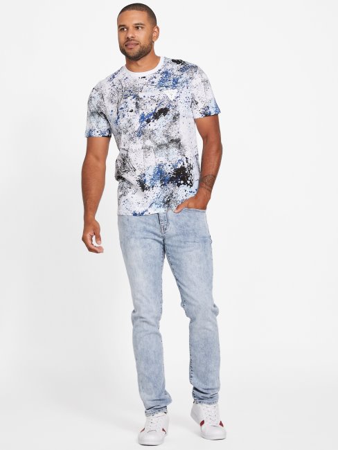 T-shirt à Col Rond Leo Fashion Guess Blanc Pur