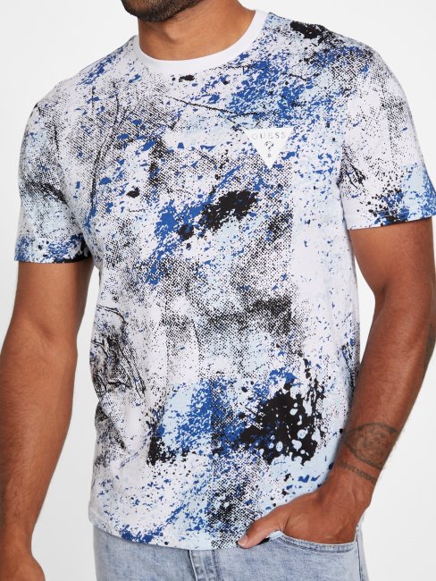 T-shirt à Col Rond Leo Fashion Guess Blanc Pur