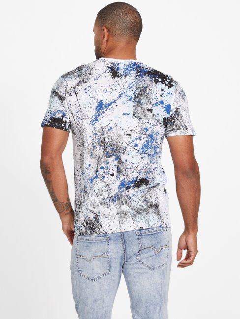 T-shirt à Col Rond Leo Fashion Guess Blanc Pur