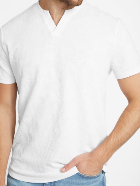 T-shirt Jacquard Romero Guess Blanc Pur