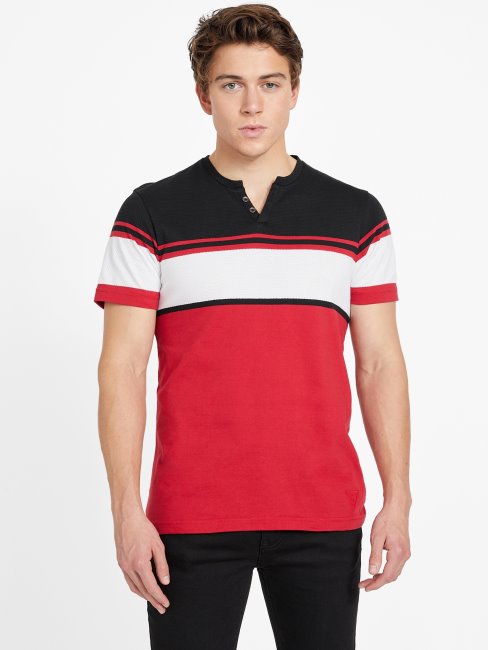 T-shirt à Fente Rayé Rouge Varsity Multi Chucky Devinez