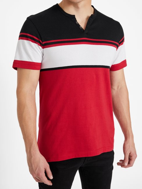 T-shirt à Fente Rayé Rouge Varsity Multi Chucky Devinez