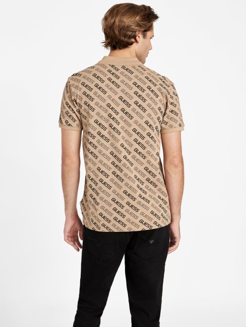 Polo Guess Bronton Logo Taupe Grillé