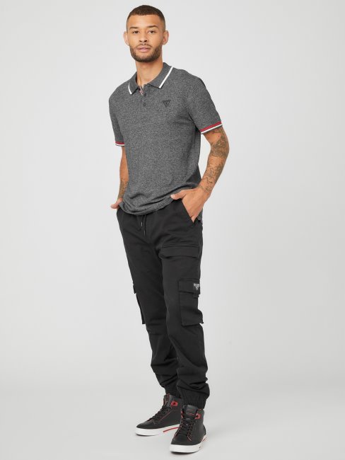 Polo Guess Multi Richie Noir De Jais