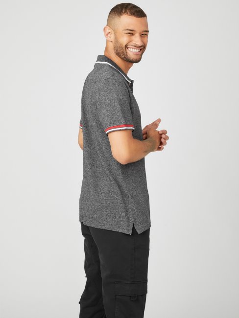 Polo Guess Multi Richie Noir De Jais