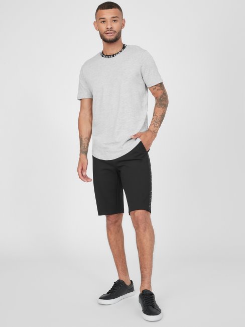 Andrew Short à Bande Logo Guess Noir De Jais