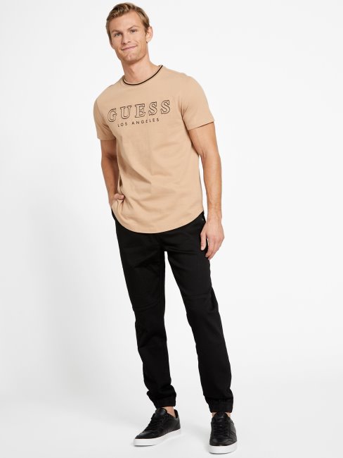 T-shirt Long Zade Ras Du Cou Guess Taupe Grillé