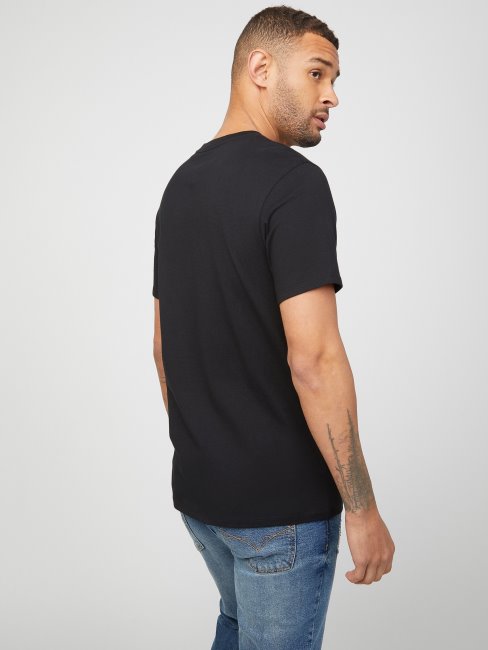 Tee Shirt Noir De Jais Avec Logo Guess Kwes