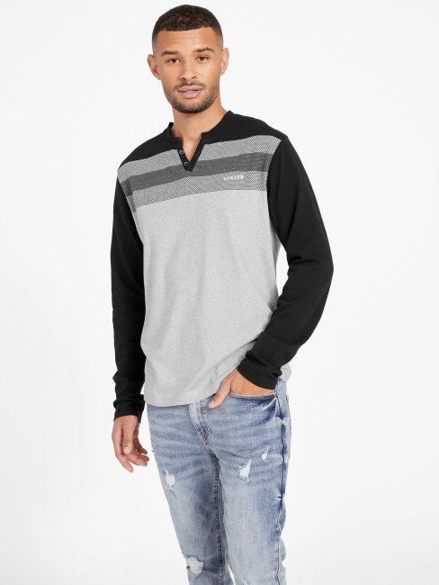 T-shirt à Manches Longues Lennox Color-block Jet Black Multi Guess