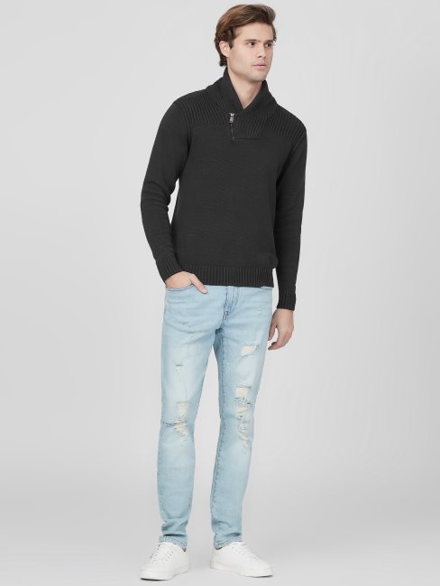 Chandail Châle Caly Guess Anthracite Foncé Chiné