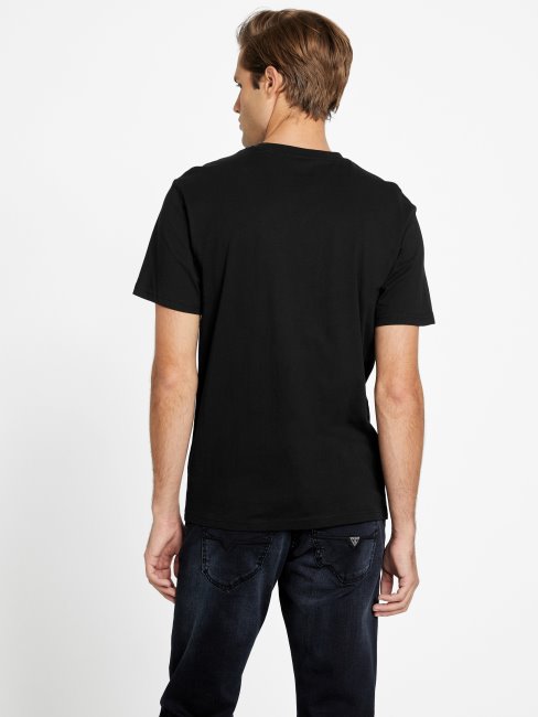 T-shirt à Col Rond Guess Dhine Noir De Jais