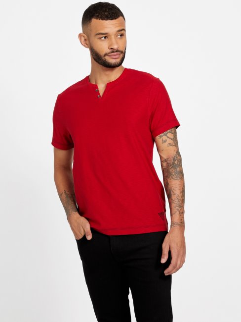 Tee-shirt Fendu Varsity Rouge Guess Eco Ricky