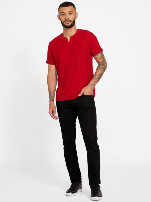 Tee-shirt Fendu Varsity Rouge Guess Eco Ricky