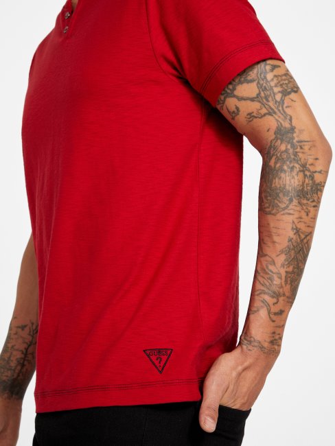 Tee-shirt Fendu Varsity Rouge Guess Eco Ricky