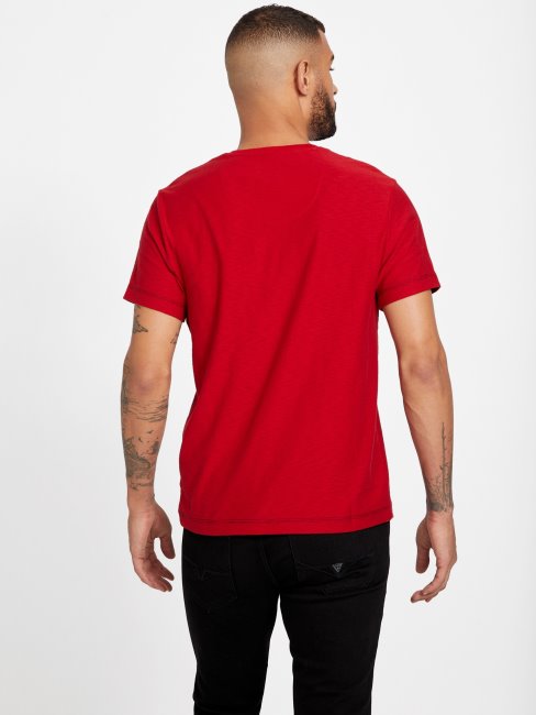 Tee-shirt Fendu Varsity Rouge Guess Eco Ricky