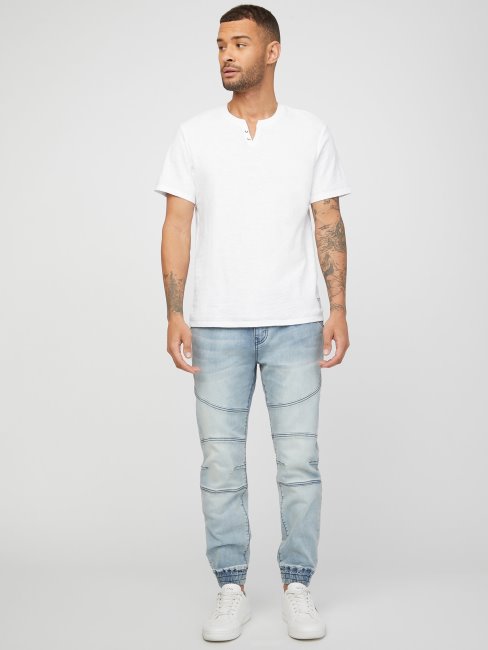 Tee Shirt Guess Eco Ricky Fendu Blanc Pur