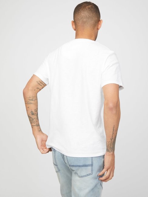 Tee Shirt Guess Eco Ricky Fendu Blanc Pur