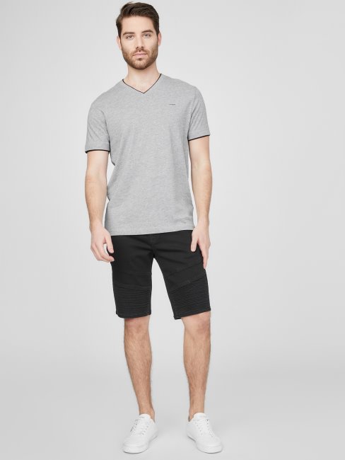 T-shirt à Col En V Chiné Armin Gris Chiné Clair Guess